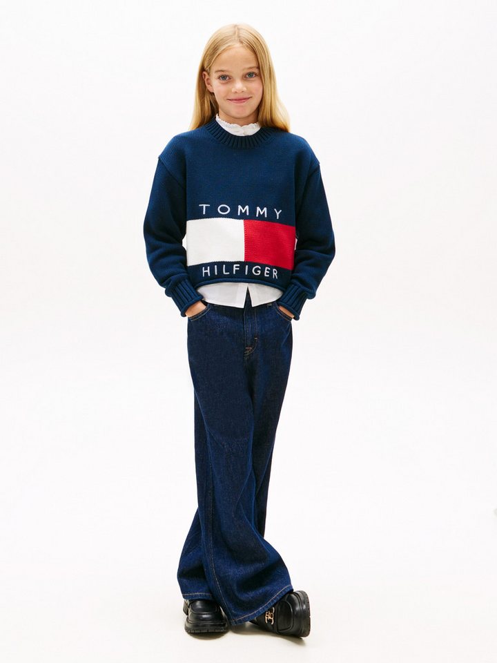 Tommy Hilfiger Strickpullover Kinder bis 16 Jahre, mit Rundhalsausschnitt – Bild 3 von 5