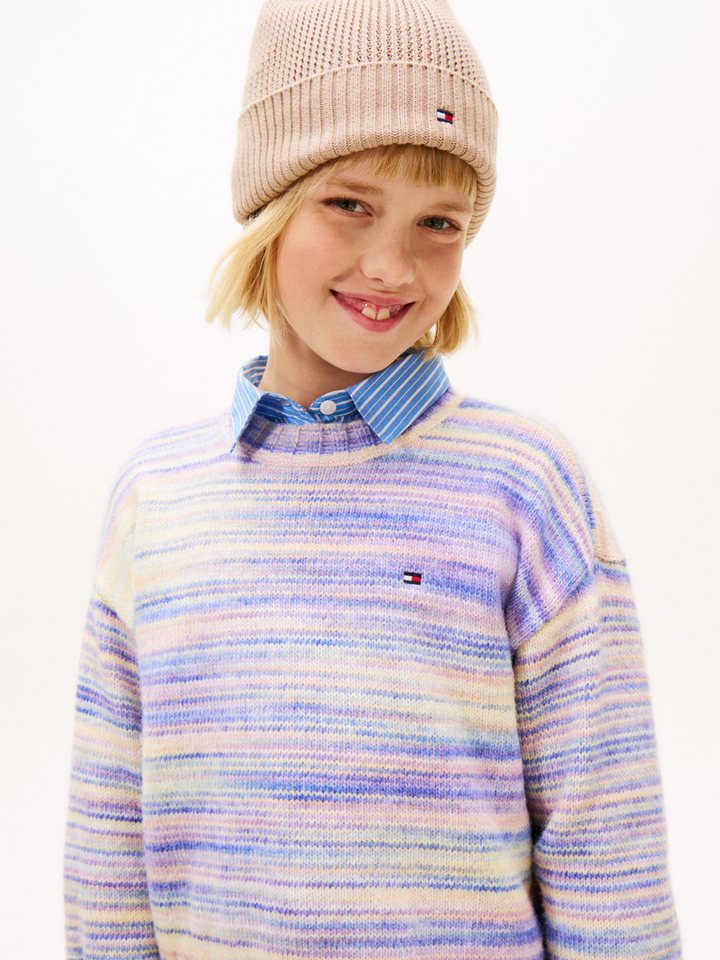 Tommy Hilfiger Strickpullover MELANGE SWEATER mit Woll-Anteil, Regular fit, Kinder bis 16 Jahre – Bild 2 von 5