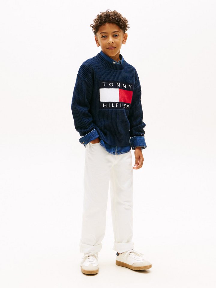 Tommy Hilfiger Strickpullover Regular fit, für Kinder bis 16 Jahre – Bild 3 von 5