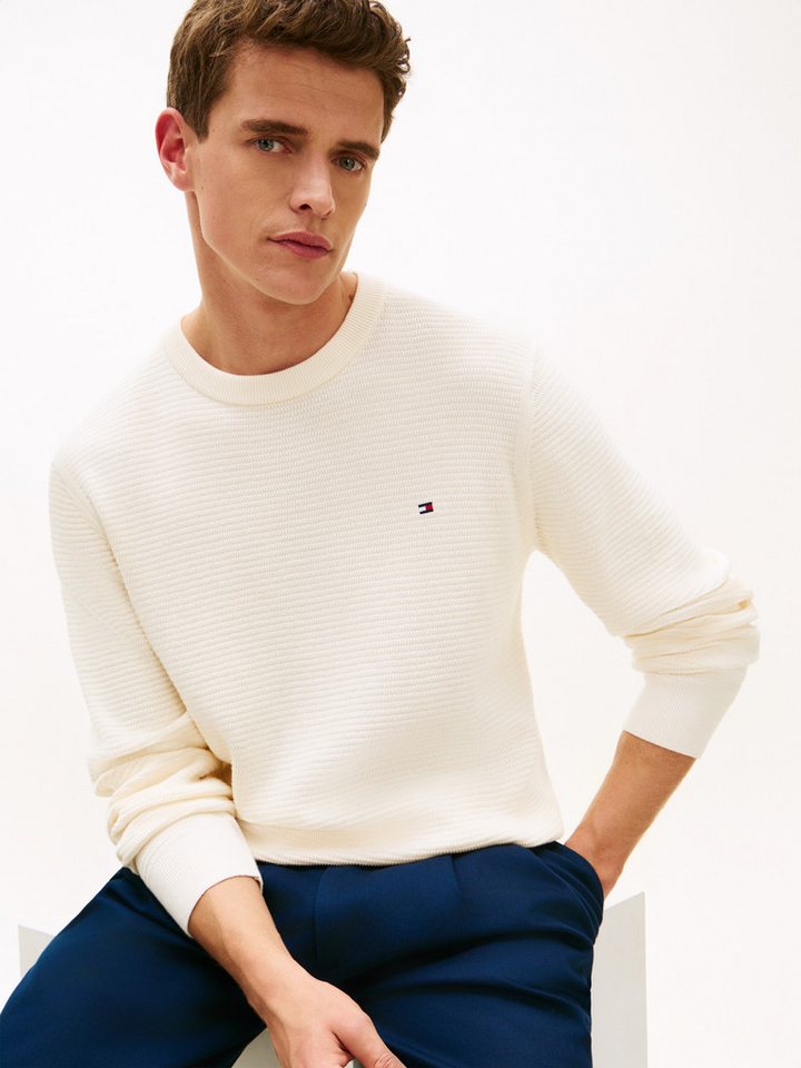 Tommy Hilfiger Strickpullover SEASONAL STRUCTURE CREW NECK strukturiert – Bild 2 von 5