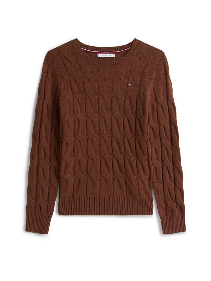 Tommy Hilfiger Strickpullover SOFT WOOL CABLE C-NK mit Zopfmuster, aus reiner Wolle – Bild 4 von 5