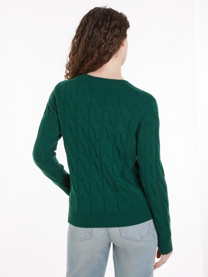 Tommy Hilfiger Strickpullover SOFT WOOL CABLE C-NK mit Zopfmuster, aus reiner Wolle – Bild 2 von 5