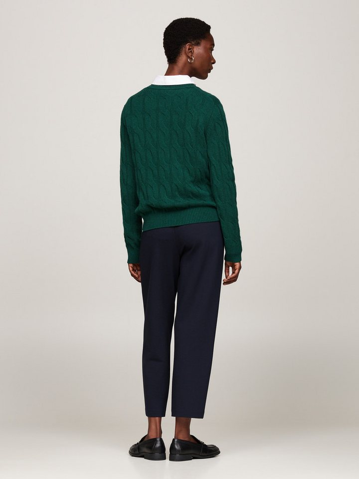 Tommy Hilfiger Strickpullover SOFT WOOL CABLE C-NK mit Zopfmuster, aus reiner Wolle – Bild 4 von 5