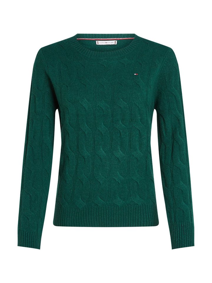 Tommy Hilfiger Strickpullover SOFT WOOL CABLE C-NK mit Zopfmuster, aus reiner Wolle – Bild 5 von 5