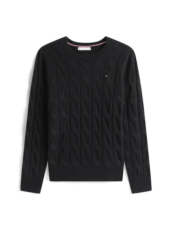 Tommy Hilfiger Strickpullover SOFT WOOL CABLE C-NK mit Zopfmuster, aus reiner Wolle – Bild 4 von 5