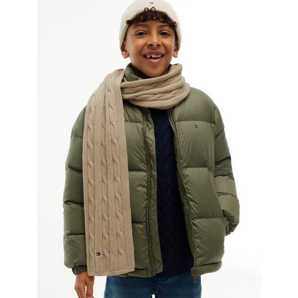Tommy Hilfiger Strickschal ESSENTIAL CABLE SCARF, Regular fit mit Zopfstrickmuster