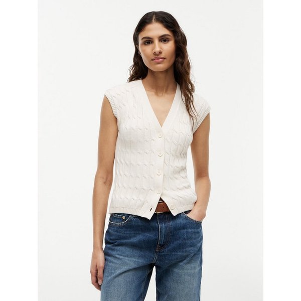 Tommy Hilfiger Strickweste MID GG CABLE VEST CARDI Baumwolle, mit Zopfstrickmuster