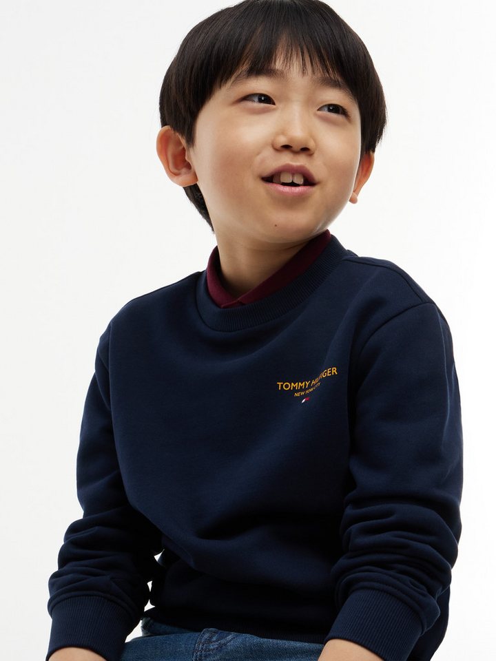 Tommy Hilfiger Sweatshirt ESSENTIAL LOGO SWEATSHIRT Rundhalsausschnitt, Regular Fit, Logoschriftzug, Kinder bis 16 Jahre – Bild 2 von 5