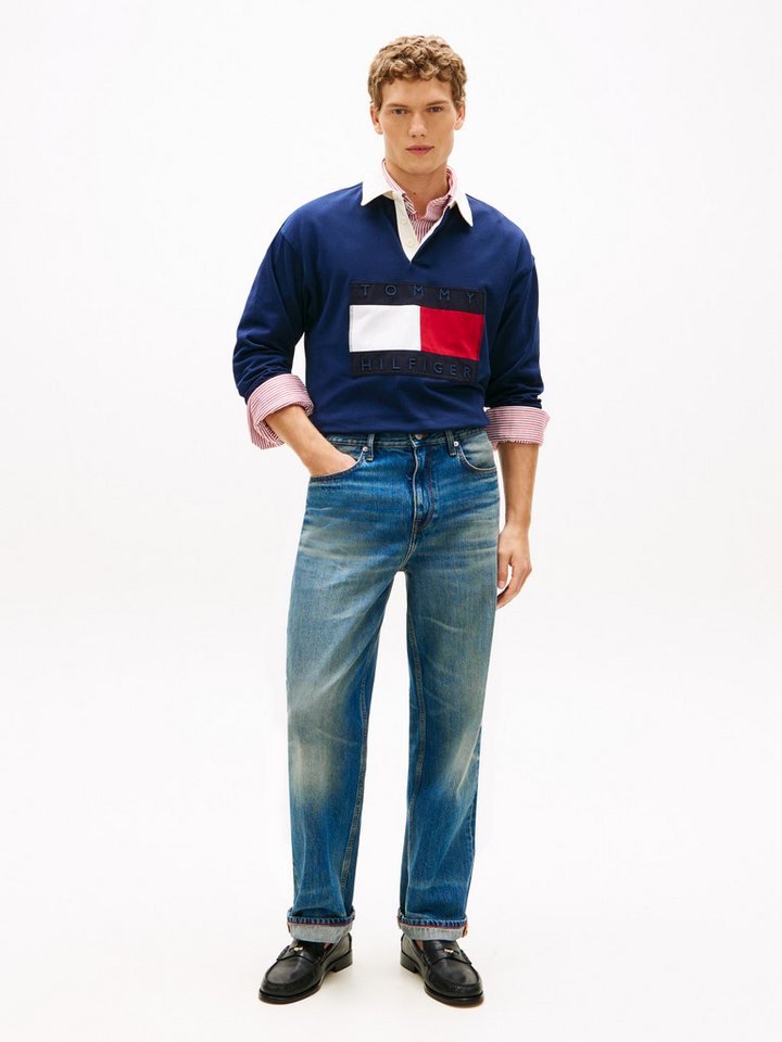 Tommy Hilfiger Sweatshirt FLAG RUGBY Regular fit mit Polokragen Poloshirt Iconic Retro – Bild 3 von 5