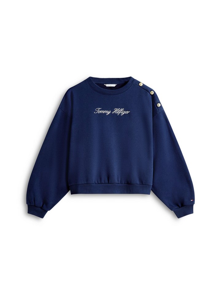 Tommy Hilfiger Sweatshirt GOLD BTN SCRIPT FLEECE SWTSRT mit goldfarbenen Knöpfen – Bild 4 von 5