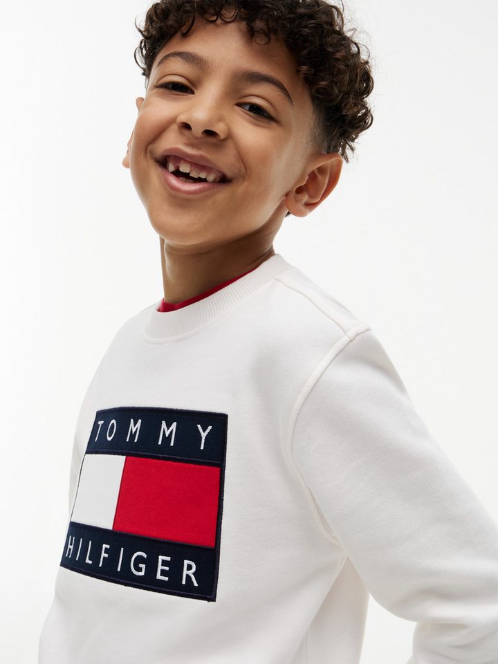Tommy Hilfiger Sweatshirt Regular Fit, Kinder bis 16 Jahre, Logo-Applikation – Bild 3 von 5