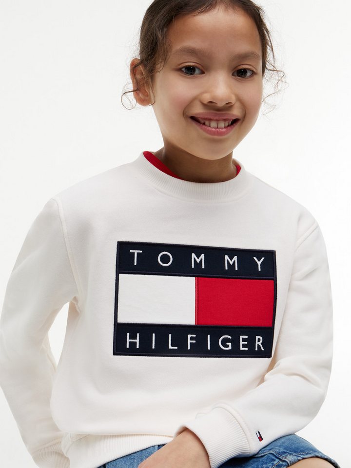 Tommy Hilfiger Sweatshirt Regular Fit, Kinder bis 16 Jahre, Logo-Applikation – Bild 4 von 5