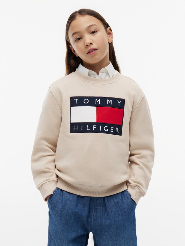 Tommy Hilfiger Sweatshirt Regular Fit, Kinder bis 16 Jahre, Logo-Applikation – Bild 2 von 5
