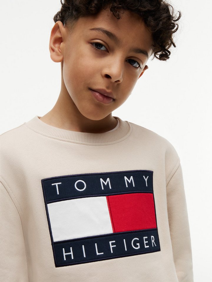Tommy Hilfiger Sweatshirt Regular Fit, Kinder bis 16 Jahre, Logo-Applikation – Bild 4 von 5