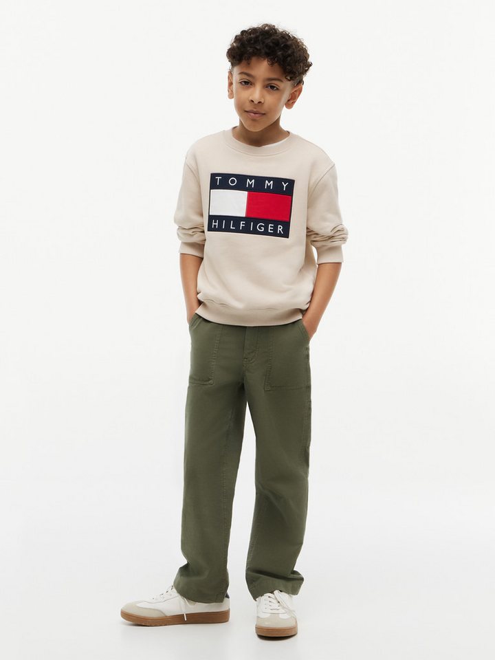 Tommy Hilfiger Sweatshirt Regular Fit, Kinder bis 16 Jahre, Logo-Applikation – Bild 5 von 5
