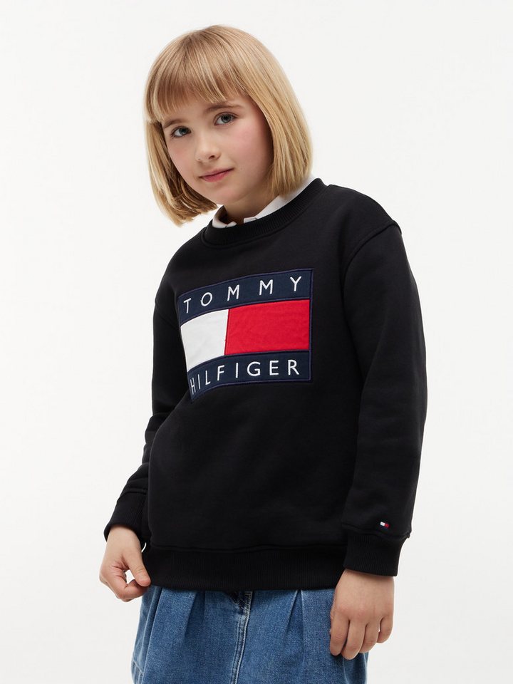 Tommy Hilfiger Sweatshirt Regular Fit, Kinder bis 16 Jahre, Logo-Applikation – Bild 2 von 5