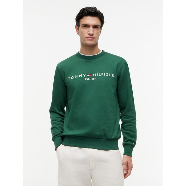 Tommy Hilfiger Sweatshirt TOMMY LOGO unifarben, casual, regular fit, Baumwollmix, Rundhals