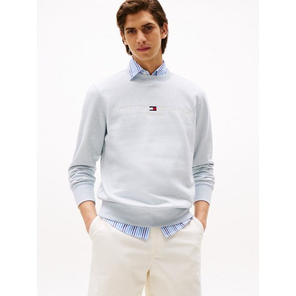 Tommy Hilfiger Sweatshirt TOMMY LOGO unifarben, casual, regular fit, Baumwollmix, Rundhals