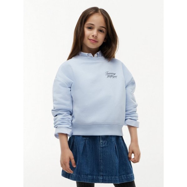 Tommy Hilfiger Sweatshirt TOMMY SCRIPT PRINTED SWEATSHIRT Rundhalsausschnitt, Regular Fit, Kinder bis 16 Jahre