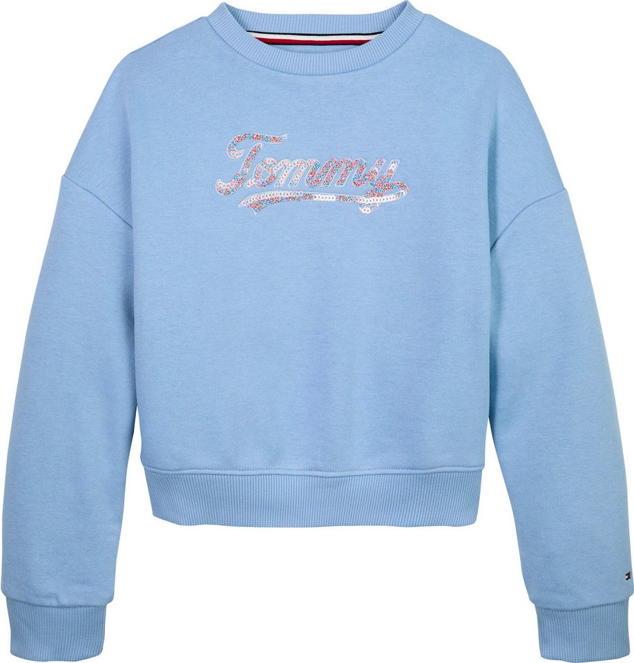 Tommy Hilfiger Sweatshirt TOMMY SCRIPT SEQUIN SWEATSHIRT für Kinder bis 16 Jahre, Logo-Schriftzug mit bunten Pailletten – Bild 3 von 5