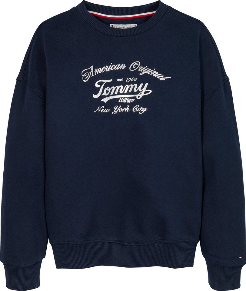 Tommy Hilfiger Sweatshirt TOMMY SCRIPT SWEATSHIRT für Kinder bis 16 Jahre, mit glänzendem Druck – Bild 3 von 5