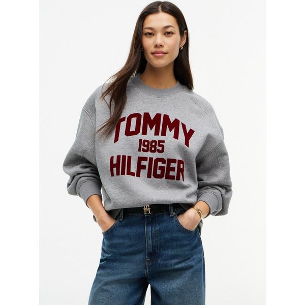 Tommy Hilfiger Sweatshirt VARSITY FLOCK RLXD SWT Baumwollmischung, relaxed fit