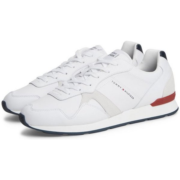 Tommy Hilfiger T HILFIGER CORE LTH RUNNER Sneaker Freizeitschuh, Halbschuh, Schnürer mit Kontrastbesatz an der Ferse