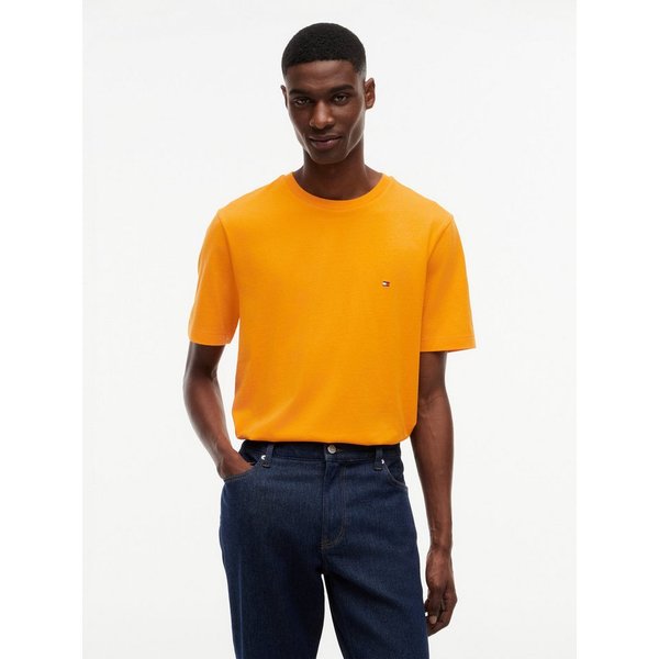 Tommy Hilfiger T-Shirt ESSENTIAL REGULAR FIT SOLID mit Stickerei unifarben, casual, Baumwolle, Rundhals
