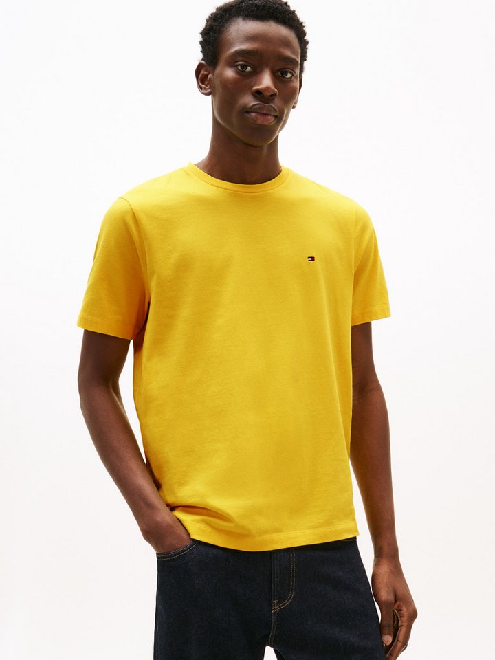 Tommy Hilfiger T-Shirt ESSENTIAL REGULAR FIT SOLID mit Stickerei unifarben, casual, Baumwolle, Rundhals – Bild 2 von 5