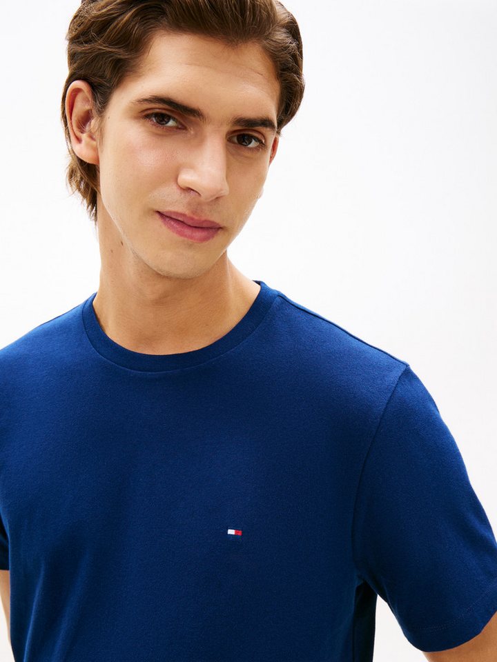 Tommy Hilfiger T-Shirt ESSENTIAL REGULAR FIT SOLID mit Stickerei unifarben, casual, Baumwolle, Rundhals – Bild 2 von 5