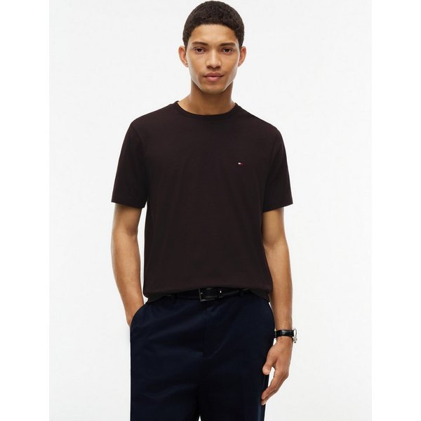 Tommy Hilfiger T-Shirt ESSENTIAL REGULAR FIT SOLID mit Stickerei unifarben, casual, Baumwolle, Rundhals