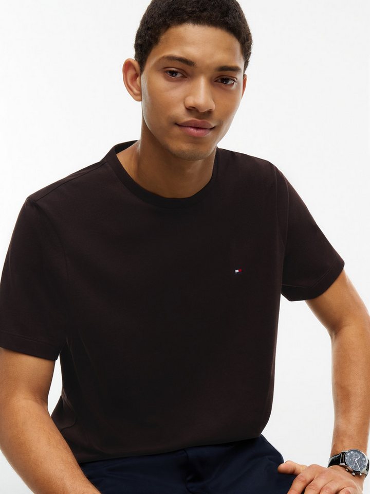 Tommy Hilfiger T-Shirt ESSENTIAL REGULAR FIT SOLID mit Stickerei unifarben, casual, Baumwolle, Rundhals – Bild 2 von 5