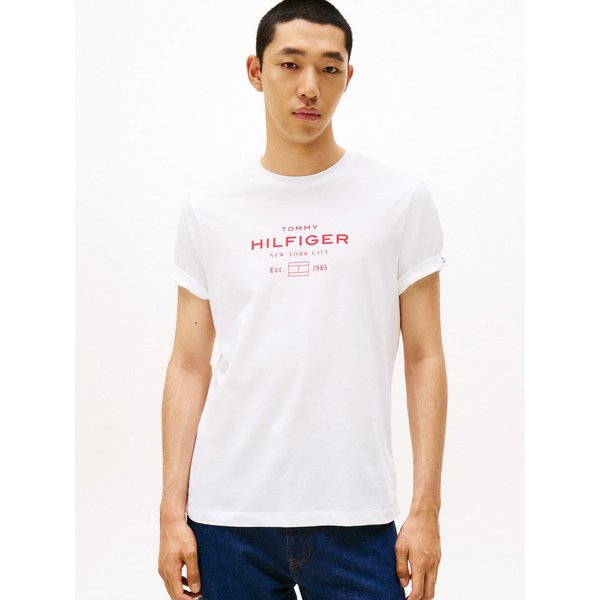 Tommy Hilfiger T-Shirt HILFIGER STACK GRAPHIC TEE Regular fit mit Rundhalsausschnitt