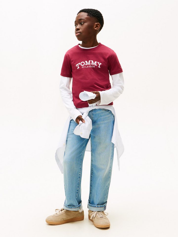 Tommy Hilfiger T-Shirt Regular fit, für Kinder bis 16 Jahre, Druck – Bild 3 von 5