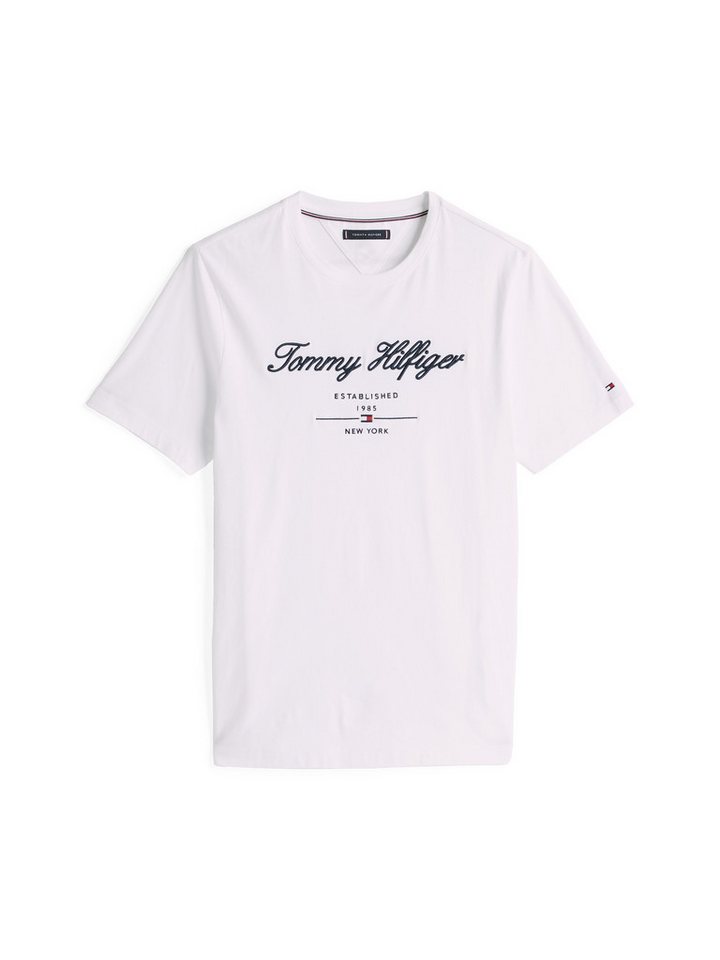 Tommy Hilfiger T-Shirt SCRIPT LOGO TEE mit aufgesticktem Logo – Bild 3 von 5