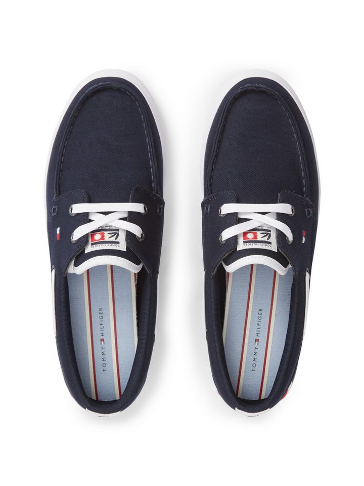 Tommy Hilfiger TH BOAT VULC SNEAKER CANVAS Bootsschuh Schnürschuh, Halbschuh mit Kontrastbesätzen und Durchzügen – Bild 3 von 5