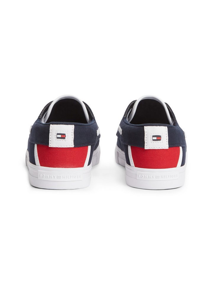 Tommy Hilfiger TH BOAT VULC SNEAKER CANVAS Bootsschuh Schnürschuh, Halbschuh mit Kontrastbesätzen und Durchzügen – Bild 4 von 5
