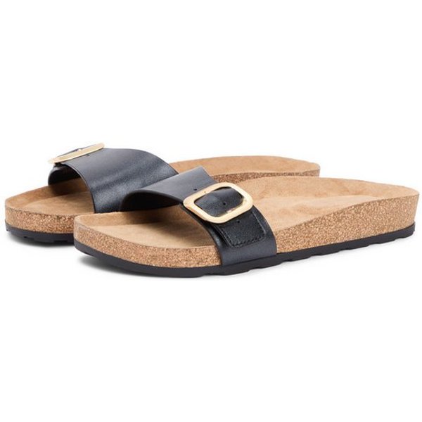 Tommy Hilfiger TH CLASSIC CORK SANDAL PEARL LTH Pantolette Strandschuh, Pool Slides, Flat mit Logoemblem