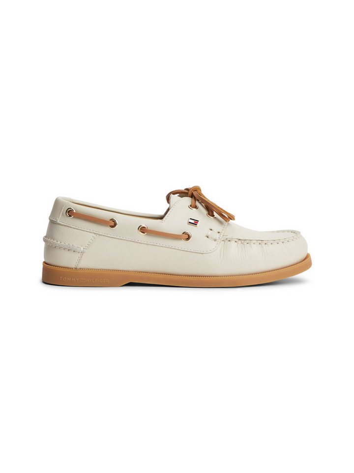 Tommy Hilfiger TH FLAG BOAT SHOE CORE LEATHER Bootsschuh Schnürschuh, Sommerschuh mit modischen Durchzügen – Bild 4 von 5