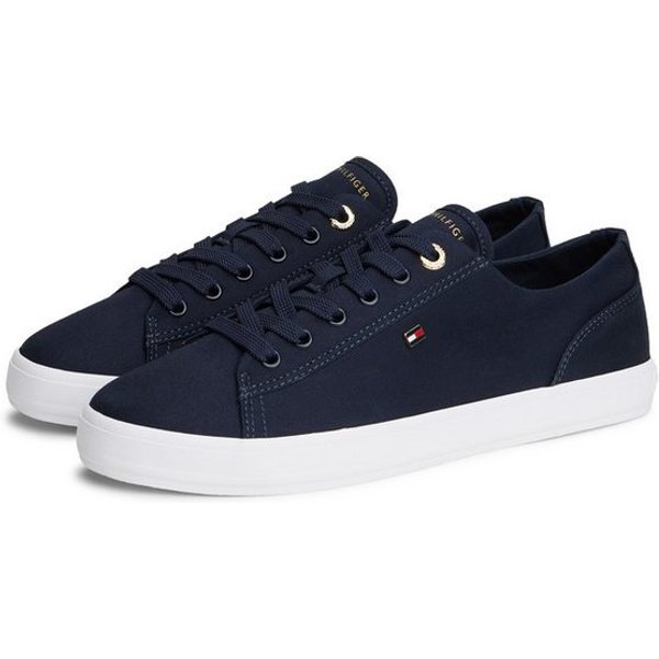 Tommy Hilfiger TH FOXING SNEAKER CANVAS Plateausneaker Freizeitschuh, Halbschuh, Schnürer mit Logostickerei - schmale Form