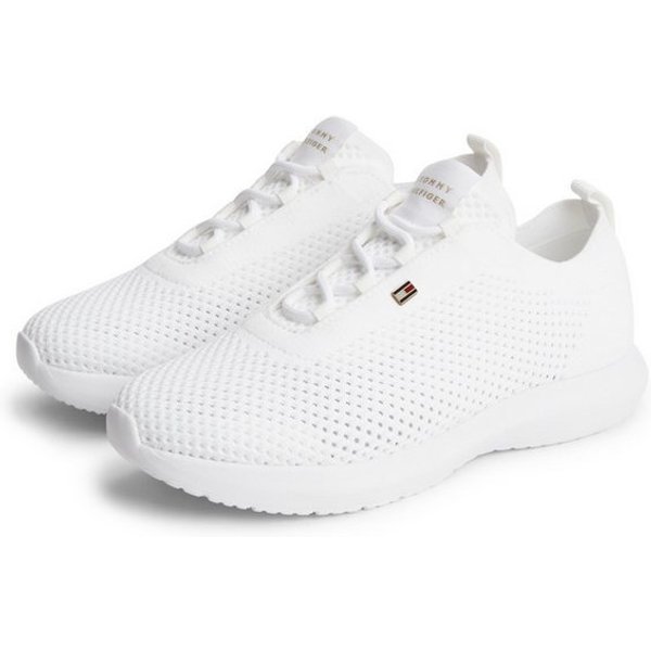 Tommy Hilfiger TH KNIT RUNNER Keilsneaker Freizeitschuh, Halbschuh, Schnürschuh mit Logoflaggen-Element