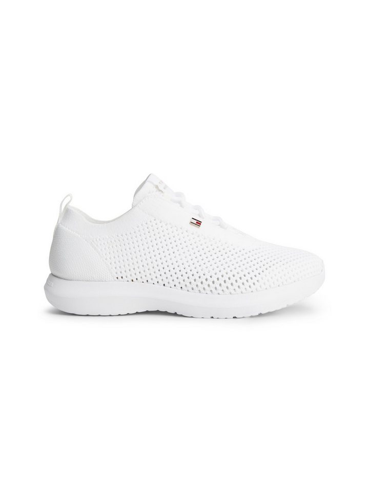 Tommy Hilfiger TH KNIT RUNNER Keilsneaker Freizeitschuh, Halbschuh, Schnürschuh mit Logoflaggen-Element – Bild 4 von 5