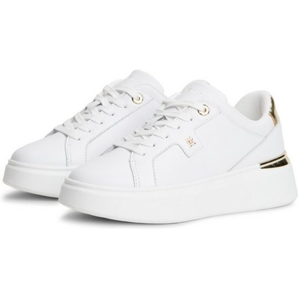 Tommy Hilfiger TH PLATFORM CHIC SNEAKER Plateausneaker Freizeitschuh, Halbschuh, Schnürer mit goldfarbenen Fersen-Details