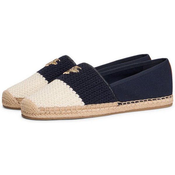 Tommy Hilfiger TH SCRIPT CROCHET ESPADRILLE Espadrille Schlupfschuh, Sommerschuh, mit TH-Schmuckelement, schmale Form