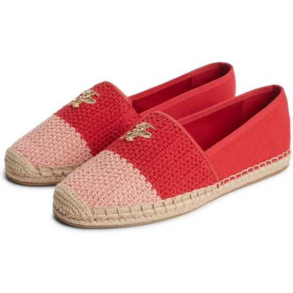 Tommy Hilfiger TH SCRIPT CROCHET ESPADRILLE Espadrille Schlupfschuh, Sommerschuh, mit TH-Schmuckelement, schmale Form