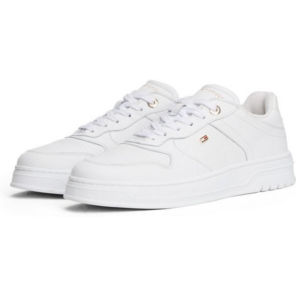 Tommy Hilfiger TH SPORTY CUPSOLE LEATHER Plateausneaker, Freizeitschuh, Halbschuh, Schnürschuh mit seitlichem Logo