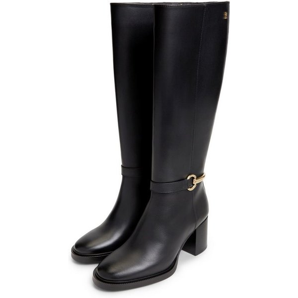 Tommy Hilfiger TH STUD HEEL RIDING KNEE BOOT Stiefel Blockabsatz, Langschaftstiefel mit modischem Zierriegel