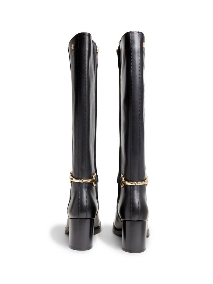 Tommy Hilfiger TH STUD HEEL RIDING KNEE BOOT Stiefel Blockabsatz, Langschaftstiefel mit modischem Zierriegel – Bild 3 von 5
