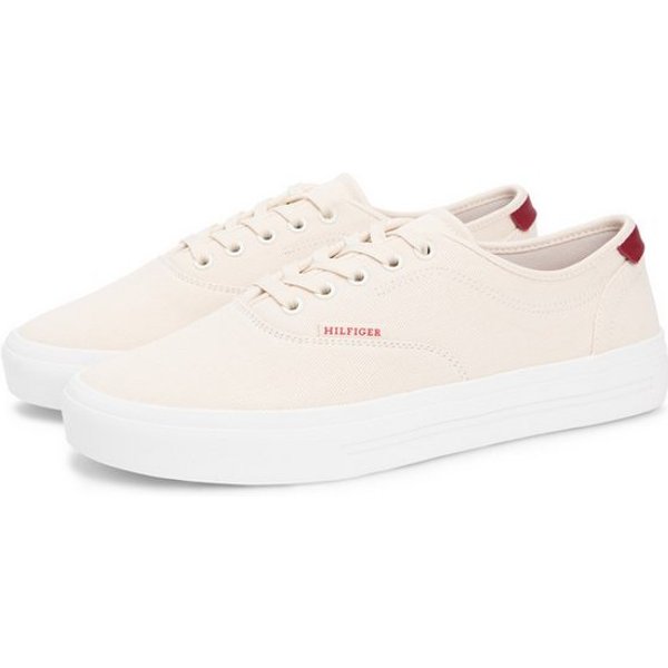 Tommy Hilfiger TH VULC CUP CVS Sneaker Freizeitschuh, Halbschuh, Schnürschuh mit Kontrastbesatz an der Ferse