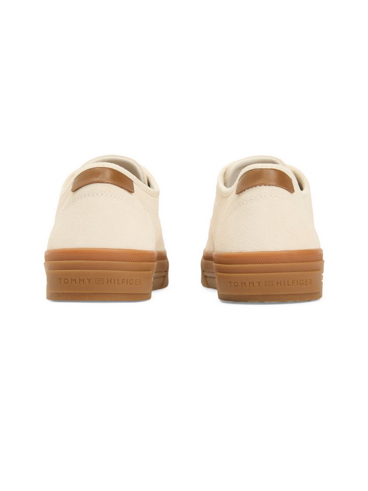 Tommy Hilfiger TH VULC CUP SUEDE Sneaker Freizeitschuh, Halbschuh, Schnürschuh mit honigfarbener Plateausohle – Bild 3 von 5